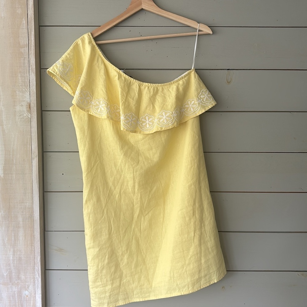Sloane Ranger Yellow One-Shoulder Dress | Size Large - Picture 5 of 6